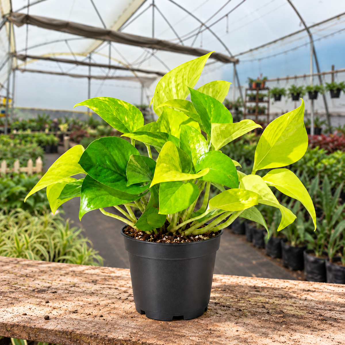 Money Plant Golden in nursery pot, Indian polyhouse alternate view