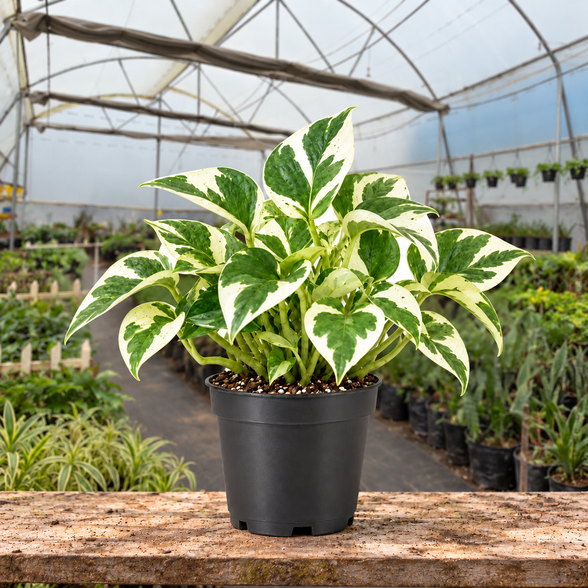 N'Joy Money Plant in nursery pot — Indian polyhouse nursery view