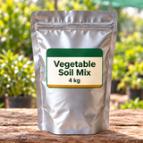 Vegetable Soil Mix 4 kg silver pack front in nursery